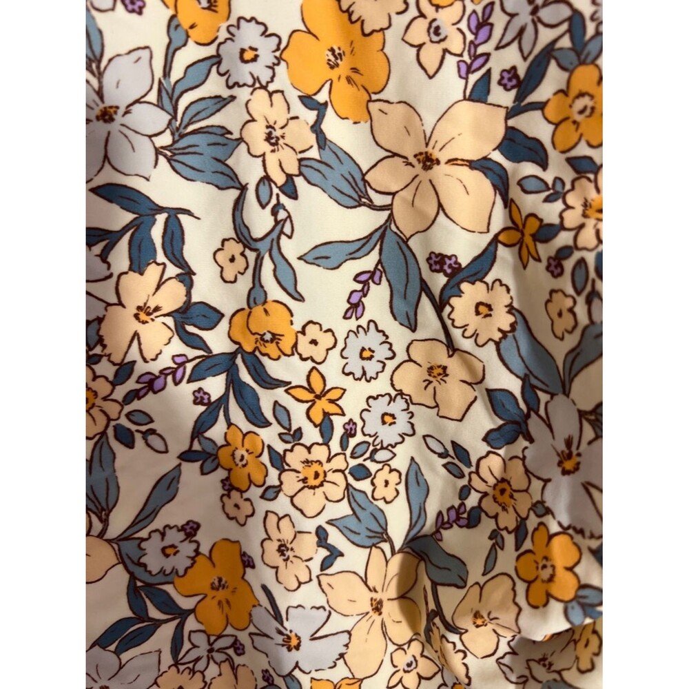 NWT XL Cupshe Yellow White Floral Ruffled One-Piece Swimsuit